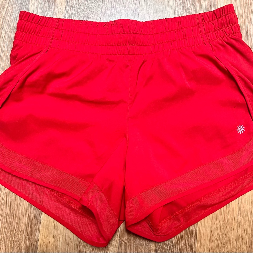 Athleta Red Athletic Shorts Lightweight Breathable Fit